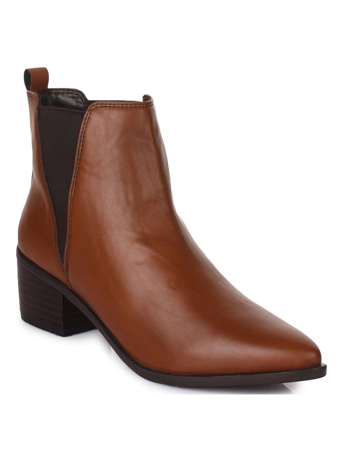 bruno manetti women (at-108) tan synthetic leather heeled boots