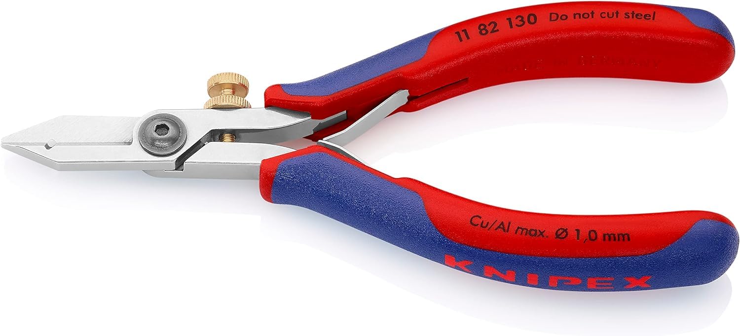 KNIPEX Electronics Wire Stripping Shears with Multi-Component Handles 140 mm, 11 82 130