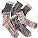 MQELONG Womens Super Soft Fuzzy Cozy Home Sleeping Socks Microfiber Winter Warm Slipper Socks (6 Pairs Solid Color)