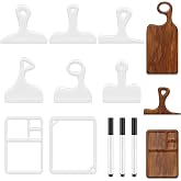 TWINKLEMON 8PCS Router Templates for Woodworking 6 Acrylic Charcuterie Board Handle Template 2 Tray Router Templates Cutting Board Template with 3 Pens Angled Curvy Tracing Stencils Cut Guide Tools