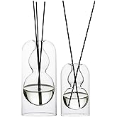 Empty Glass Fragrance Reed Diffuser Bottles,for Essential Oil, with 16pcs Black Reed Sticks,Minimalist Decor,2pcs/Set.