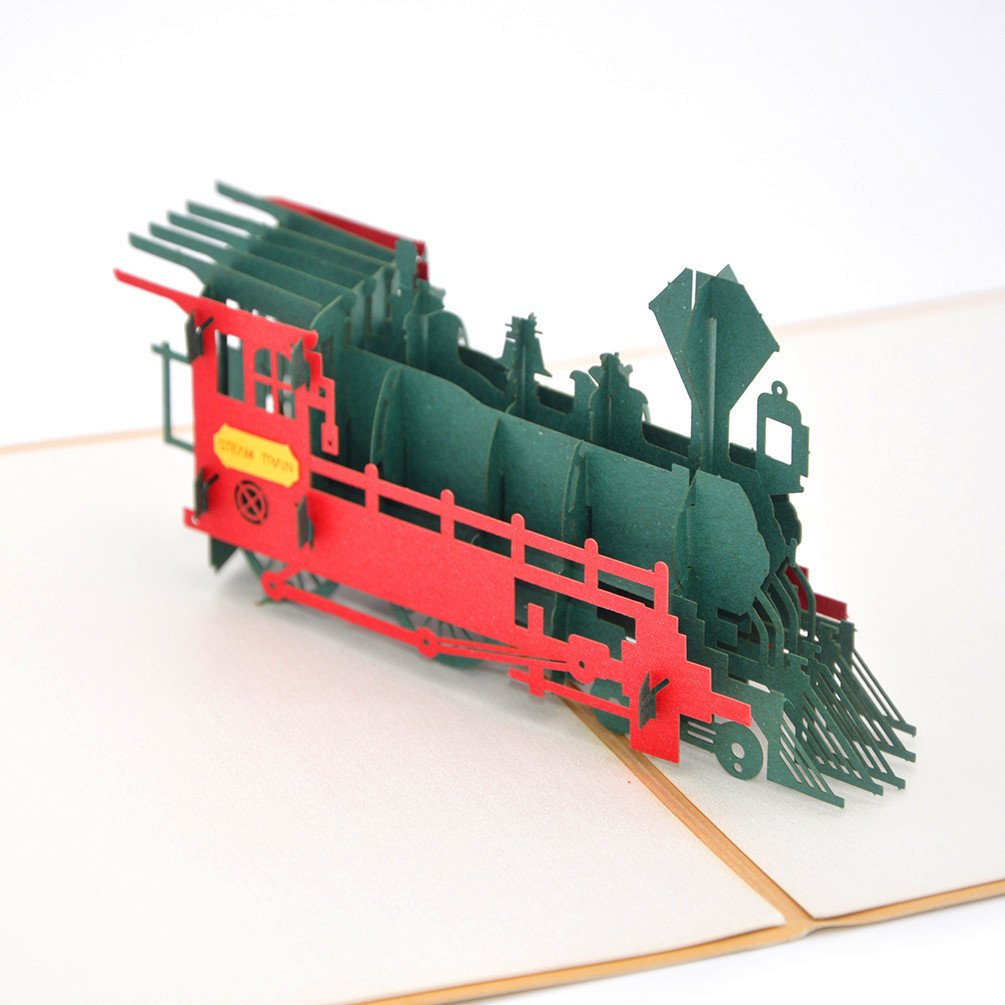Medigy 3D Pop Up Greeting Cards Retro Train Blank Cards for Most Occastions
