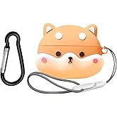 Cute Case Compatible with SHOKZ OpenDots ONE with Lanyard, Keychain, Cartoon Puppy Pattern Design Soft Silicone Case Anti-Slip Shockproo for Men Women