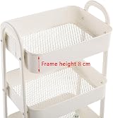 DOEWOR KS Storage Trolley on Wheels 3-Tier White Metal Kitchen Cart view 7