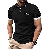 Mens Casual Short Sleeve Summer Polos Plaid Splice Fashion Button Cotton T-Shirt Golf Tennis Tops
