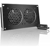 AC Infinity AIRPLATE S5, Quiet Cabinet Cooling Fan 8" w/ Speed Controller | Premium Brushed Aluminum Finish, Ultra-Quiet Dual-Ball Beating Fans, UL-Certified for Home Theater AV Cabinets