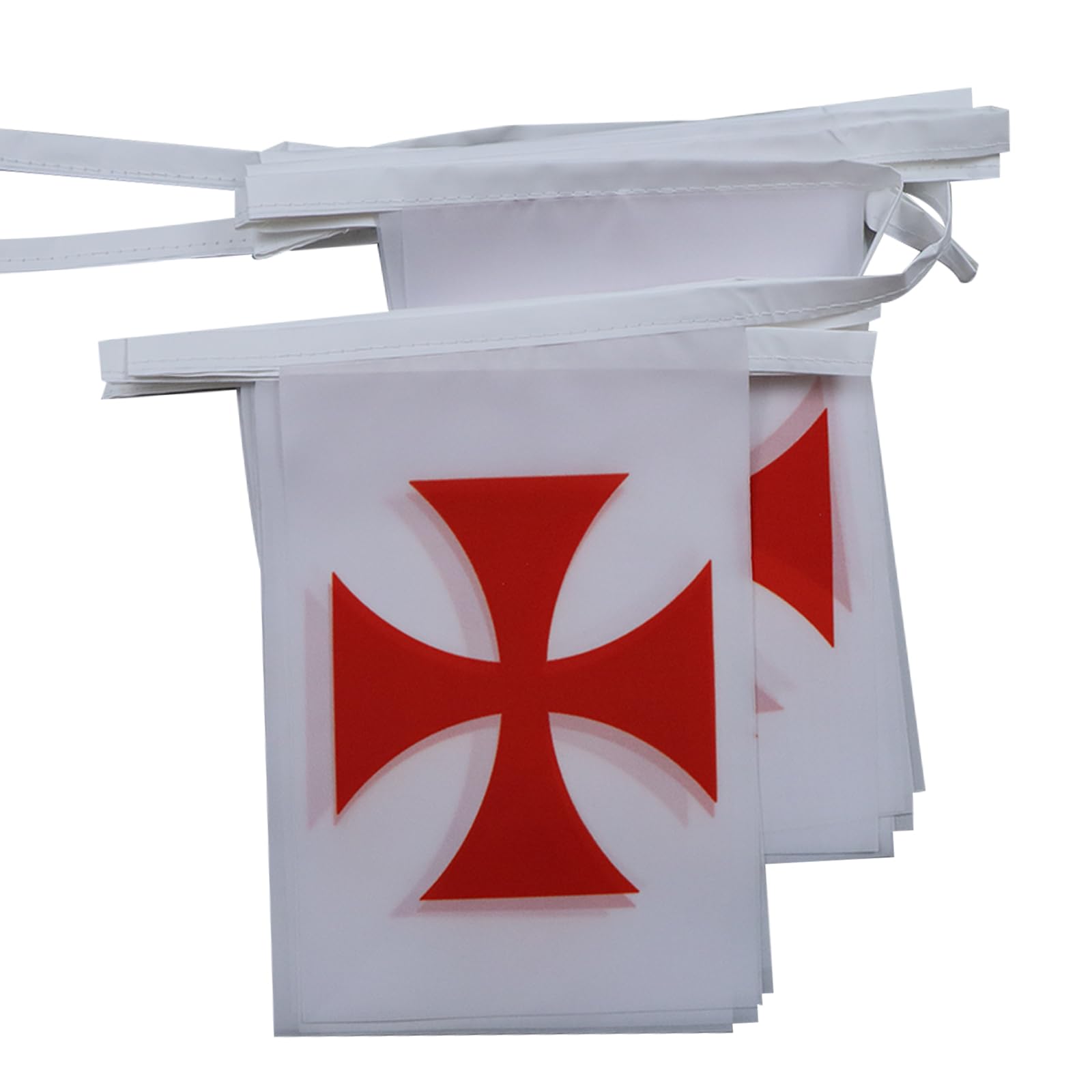 AZ FLAG Templar Order Bunting Flag, 20 Ft Garland 20 Small Catholic Flags 8'' x 6'', 100% Polyester String Pennant, 6 meters