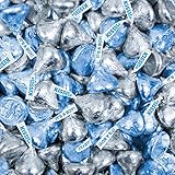 Bulk Chocolate Silver and Blue It's a Boy HERSHEY'S KISSES Candies 3 lb