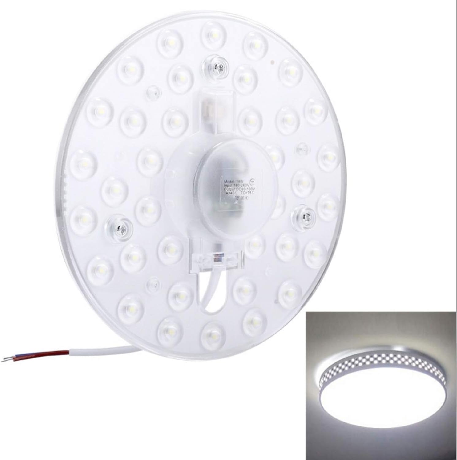 MASUNN 12W 18W 24W SMD5730 LED Ceiling Panel Circle Light Module Lamp Board Circular AC220V - 18W, White 18w, 1 Unité (Lot de 1) - Image 3