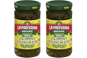 La Preferida Organic Mid Jalapeño Nacho Slices (Same Great Flavor, No Heat) Seedless Pickled Peppers – USDA Certified, No Added Sugar. Use on Tacos, Salads & Bowls, 11.5 oz. (Pack of 2)
