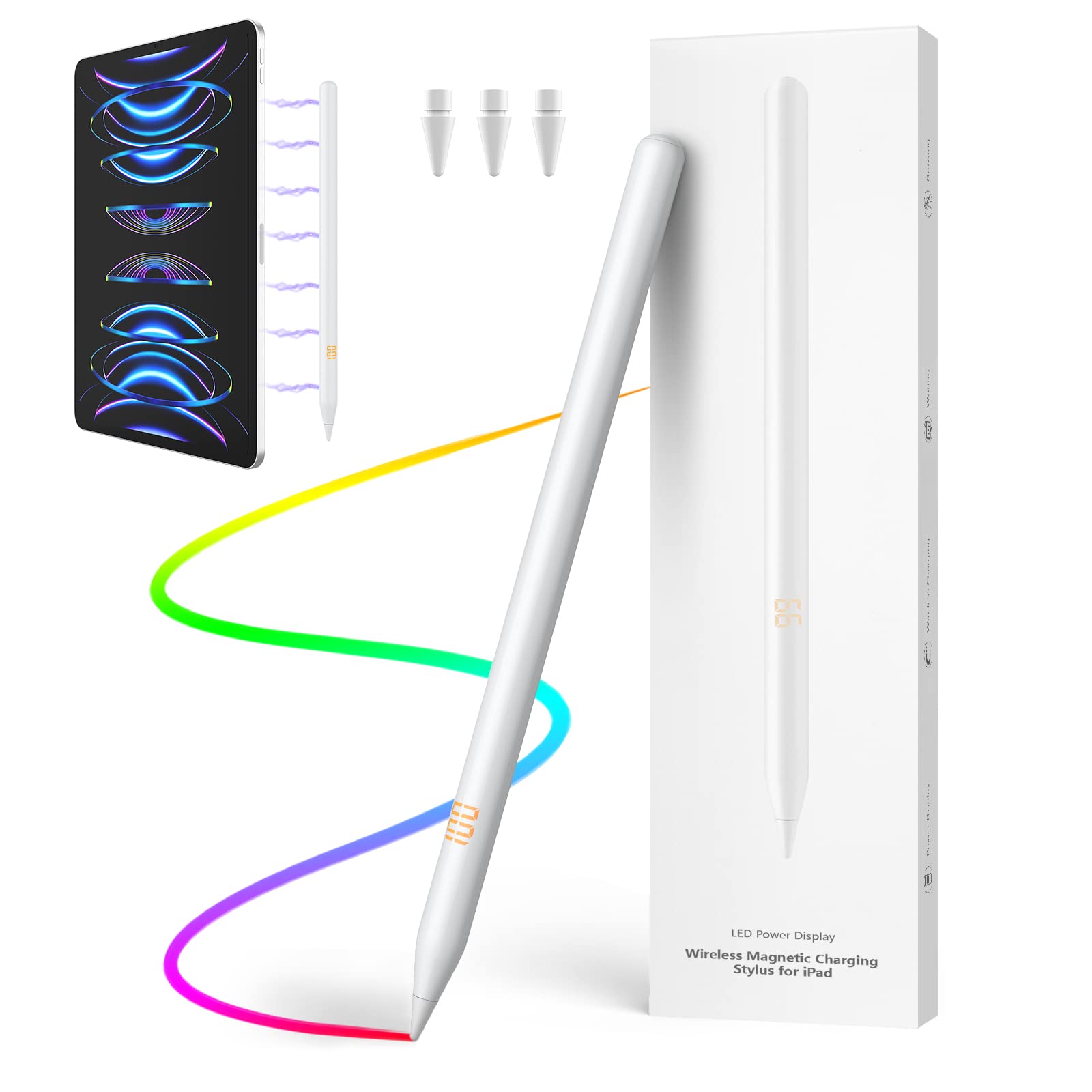 MoKo iPad Pencil 2nd Generation with Magnetic Wireless Charging,Apple Pencil 2nd Generation,Stylus Pen Compatible with iPad Pro 12.9