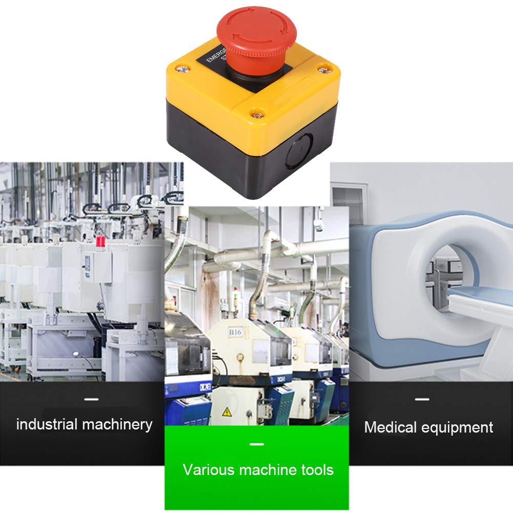GLOGLOW 660V/10A Emergency Stop Switch Mushroom Push Button Switch for Industry, Red - Image 5