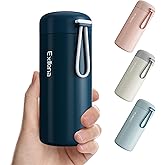 Exllena Small Water Bottle 10oz, Small Insulated Water Bottle for Hot&Cold Drinks, Water Bottle Purse with Carry Handle - 100% Leakproof Perfect for School, Travel...(Dark Blue)