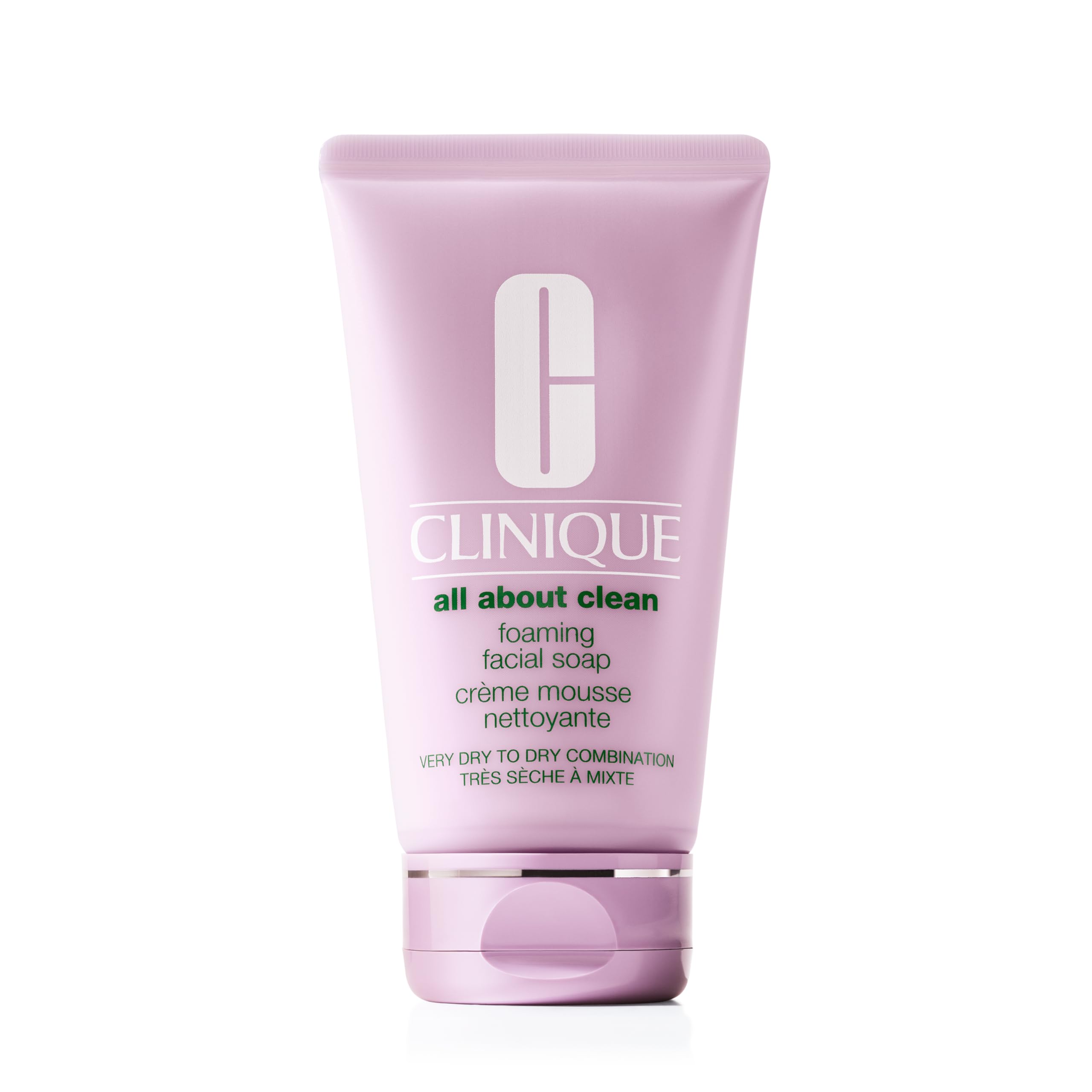 Clinique All About Clean Foaming Face Soap With Hyaluronic Acid + Glycerin For Very Dry To Dry Combination Skin Types, 150 ml.
