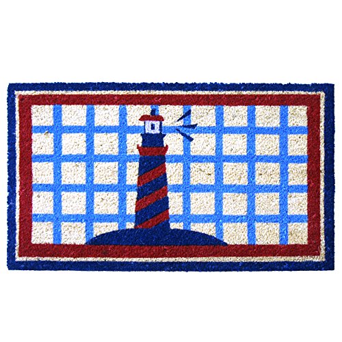 Rubber-Cal 10-106-048 Lighthouse on Cape Cod Doormat, 18 by 30-Inch, Tan
