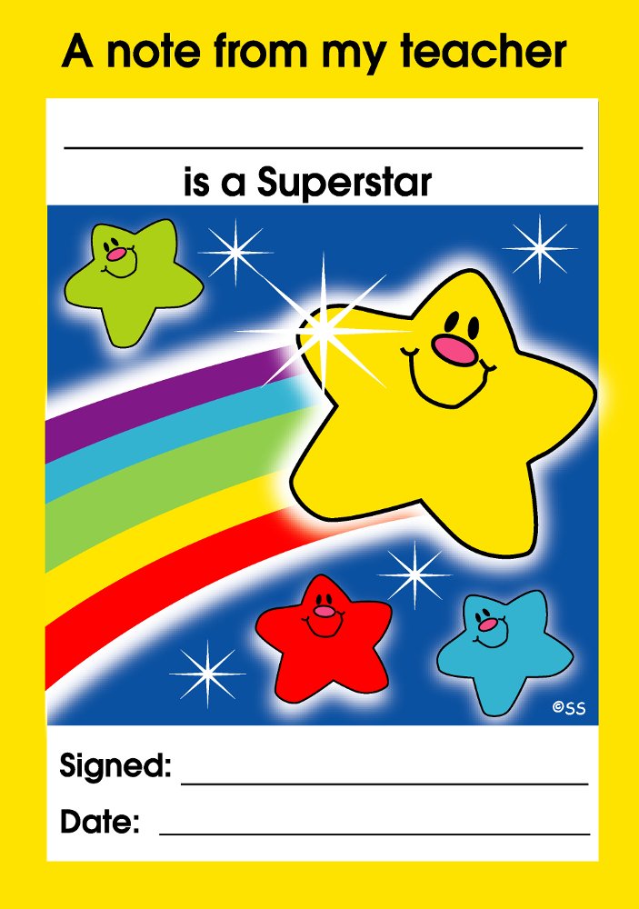 SuperStickers Superstar Teacher Reward Praise Note Pad, DNP132, 15 x 10.5 x 0.8 cm