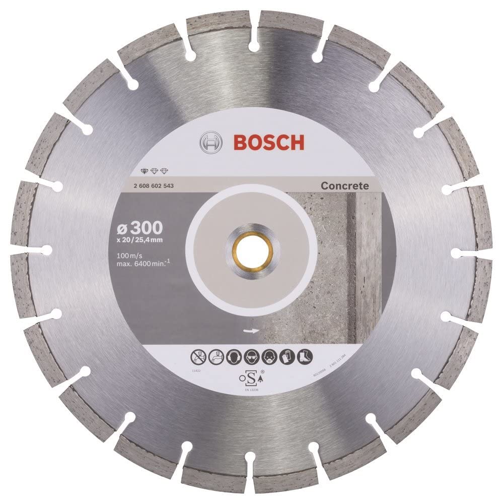 Bosch Professional 1x Diamond Cutting Disc Standard for Concrete (for Concrete, Cellular Concrete, Ø 300 x 20/25,40 x 2,8 x 10 mm, Accessories for Table Saws, Petrol Saws)
