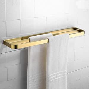 AFJL Toallero Colocación de Toallas Barra de Toalla Doble Dorada