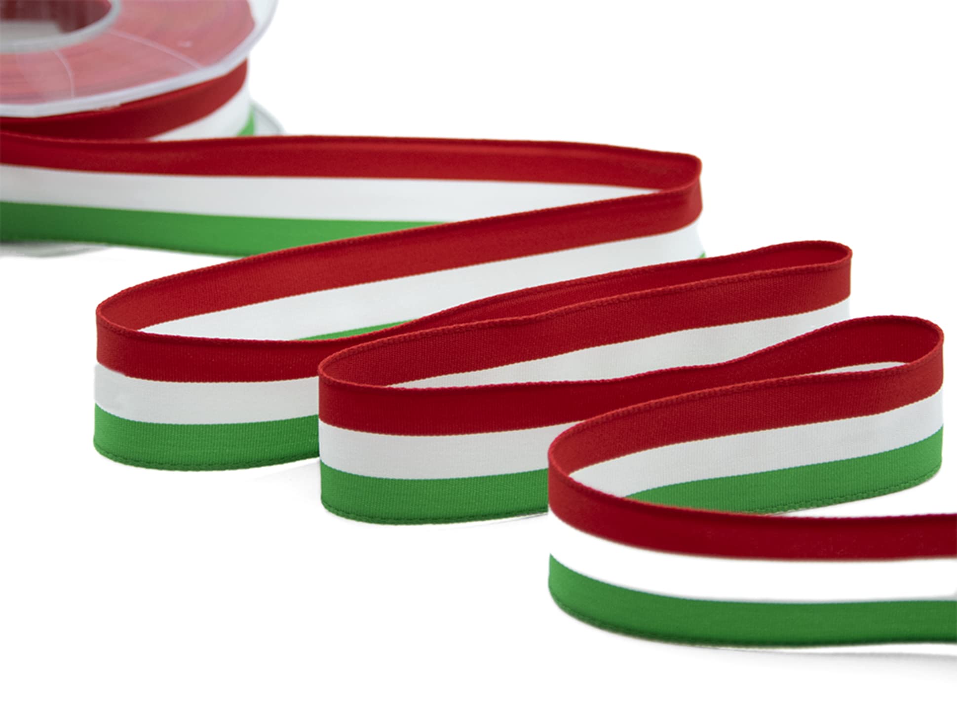 Furlanis - Satin Italian Flag Ribbon, Decorative Ribbon, Gift, Christmas Packing, Wedding, Party, Made in Italy - Green Flag, 25 mm x 25 m