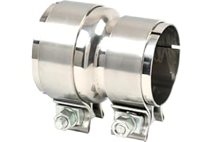 FGJQEFG Polished Stainless Steel 2.5" ID to 3" ID Exhaust Adapter With Clamps,ID 2-1/2 Inch to ID 3 Inch Exhaust Reducer Connector Pipe/W Clamps, 4'' Length Exhaust Coupler,Universal Fitment