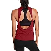 Mippo Workout Tops for Women Open Back Yoga Shirts Tank Tops Athletic Tops Gym Workout Clothes