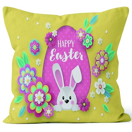 Amazon Com Easter Holiday Banner Design Burlap Pillow Home