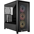 CORSAIR 4000D RS ARGB Frame Modular Mid-Tower ATX PC Case – High Airflow, 3X Pre-Installed RS ARGB Fans, InfiniRail™ Fan Mounting System, ASUS BTF, MSI Project Zero, Gigabyte Project Stealth – Black