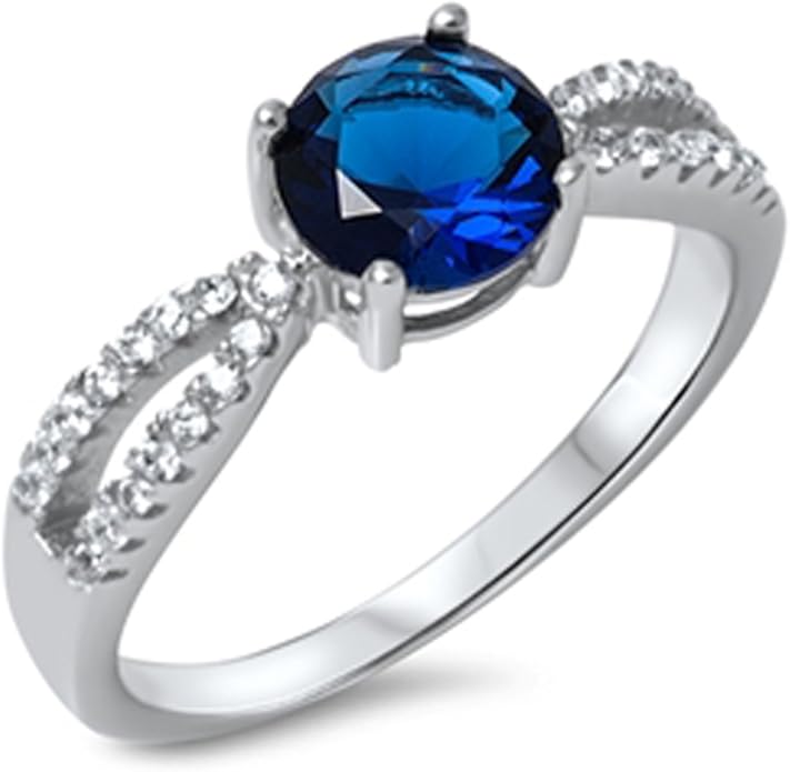 Prime Jewelry Collection Sterling Silver Women's Blue Cubic