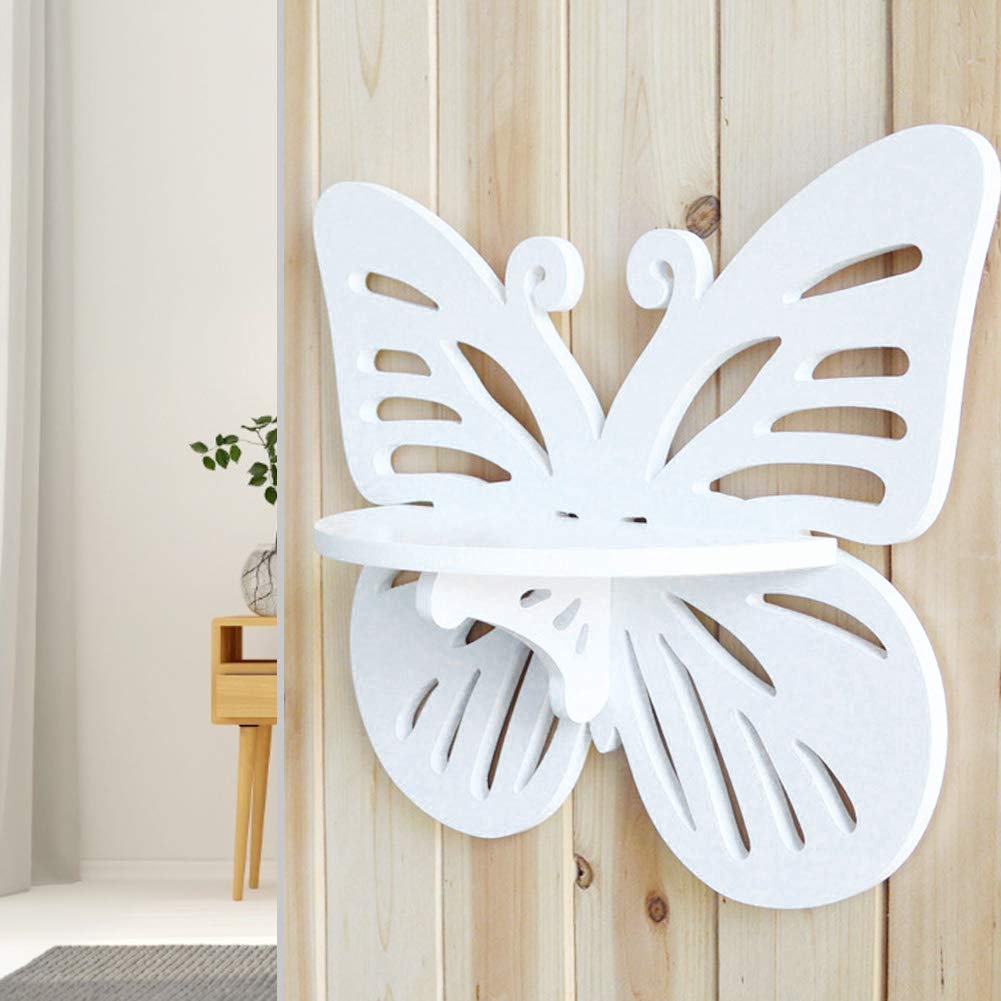 Jeffergarden Butterfly Floating Shelf Butterfly Shape Wall Shelf Wall Mounted Storage Rack Household Storage Organizer Home Decoration