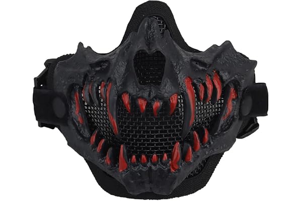 Yzpacc airsoft half face mesh mask with ear protection for tactical use