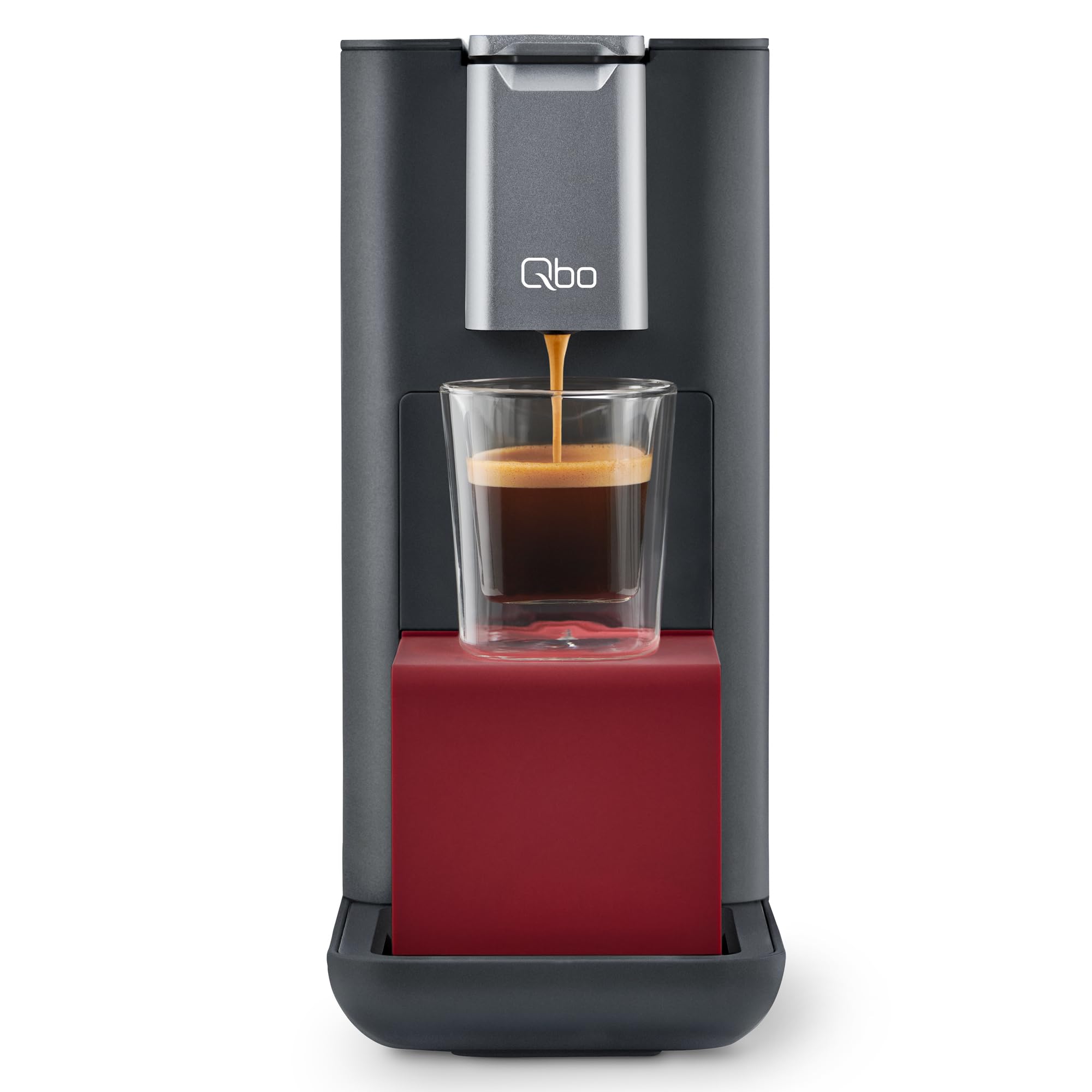 Tchibo Qbo ESSENTIAL Premium Kapselmaschine inkl. 16 recyclebare Qbo Kapseln für Espresso, Caffè und Caffè Grande, kompaktes, innovatives Design, Dark Berry 2