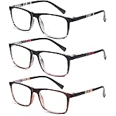 CHOFILORD 3 Pack Reading Glasses for Women Men Blue Light Blocking Computer Readers with Spring Hinge Fashion Eyeglasses