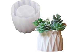 ANKTILY Dried Flowers Vase Concrete Flower Pot Silicone Mold Succulent Plants Cement Plaster Clay Mold Candle Jar/Pen Container/Makeup Brush Storage Mould