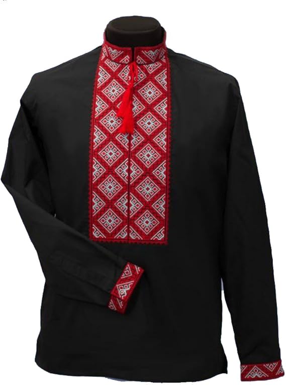 Traditional Ukrainian Embroidered Shirt for Men Classic Look. Amazon