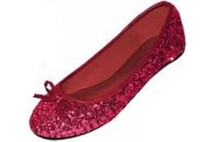 Shoes8teen Womens Sequins Glitter Round Toe Ballet Flat with Bow