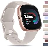 AK Sport Band Compatible with Fitbit Sense 2 / Sense Bands/Fitbit Versa 4 / Versa 3 Bands Women Men, Classic Soft Silicone Straps for Fitbit Sense 2 / Sense/Versa 4 / Versa 3 Smart Watch