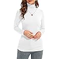 Anyeager Womens Long Sleeve Turtleneck T-Shirts Casual Lightweight Slim Fit Cozy Base Layer Top