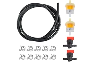 wyevee 1/4 inch- 2m/6 Feet Gas Fuel Line Hose with 10 Clamps, 2 in Line Fuel Valves and 2 Filters Kit, Suitable for Lawn Mowers, Cultivators, Tractors, Snow Blowers, Motorcycles and Most Small Engines