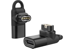 MoKo 2PACK Type C Adapter, 90 Degree SmartWatch Charging Adapter USB C to USB Adapter Connector Compatible with Garmin Fenix 