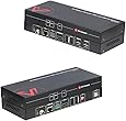 AV Access USB KVM Extender,100m(330ft) 4K 60Hz over Cat5e/6a ,Keyboard+Mouse+HDMI+USB,4 ports USB2.0,RS232,Independent EDID Management