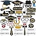KatchOn, Graduation Photo Booth Props - Pack of 40 | Black and Gold Grad Photo Props for Grad Decor | Grad Photo Props 2025 | Graduation Decorations 2025