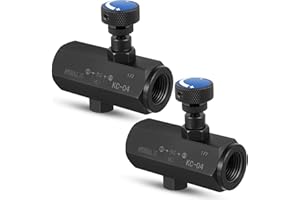 Grinsvalley 2 Pcs Hydraulic Flow Control Valve Kc-04 1/2" NPT Threaded Throttle Check Valve 3000PSI Carbon Steel Hydraulic