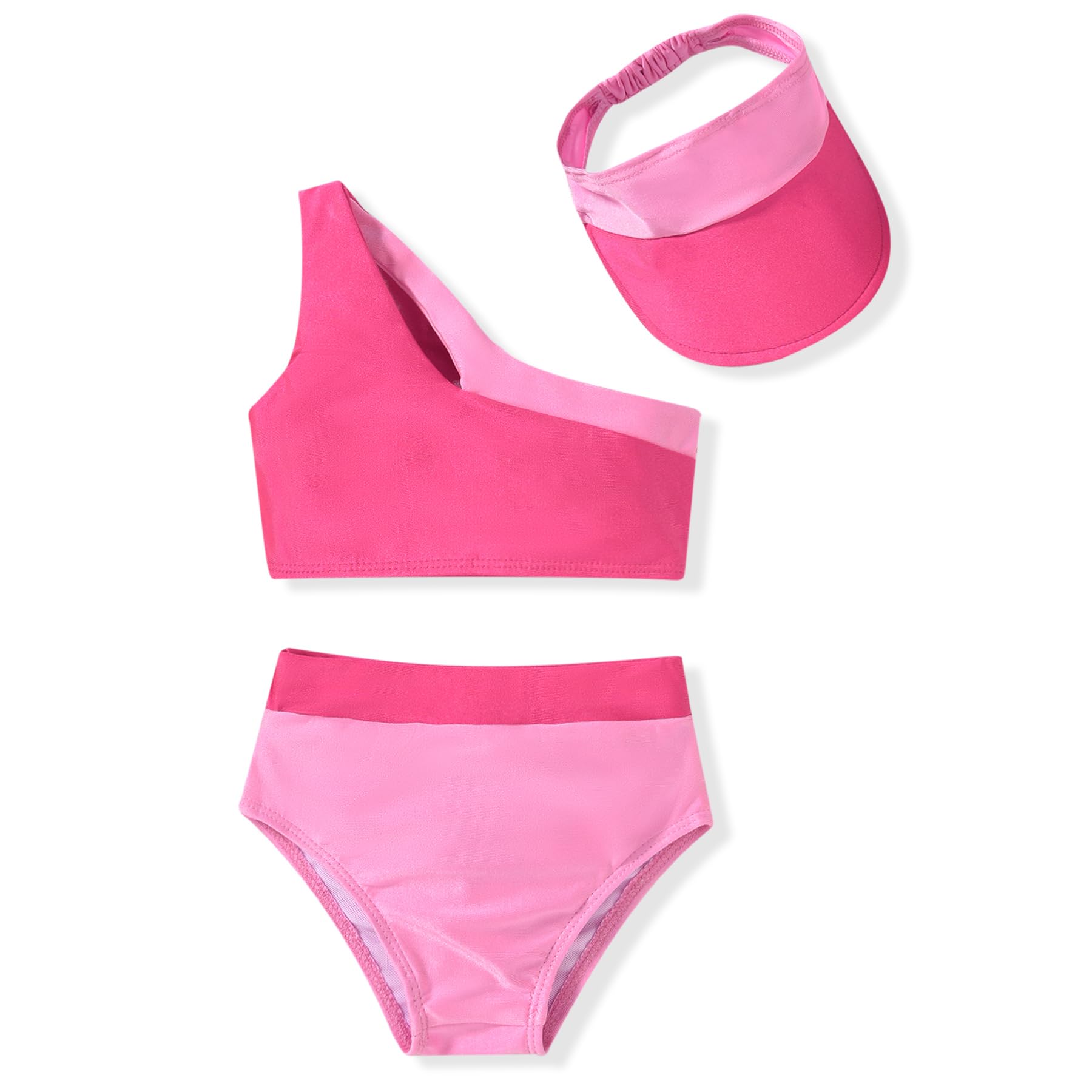 Photo 1 of MINIFEIKO 4T Toddler Baby Girls Swimsuit Bikini Bathing Suit Beach Wear Hot Pink
