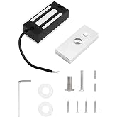 QWORK Electric Magnetic Lock, 60kg 130LBs Holding Force Electric Magnetic Lock for Door Access Control System Electromagnet Fail-Safe NC Mode
