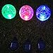 Sogrand Solar Lights Outdoor Garden Decorations Decorative Stake Light Landscape Home Decor Crackle Glass Globe Stakes Deal of The Day Prime Today 3 Color LED Lighting for Outside Yard Patio 3Pack