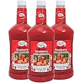 Master of Mixes Strawberry Daiquiri/Margarita Mixer, 1.75L Bottle, 3 Pack | California Strawberries &amp; Pure Persian Lime Juice| Cocktail &amp; Mocktail Recipes, Pour Ready, Consistent, Smooth Mixing Texture