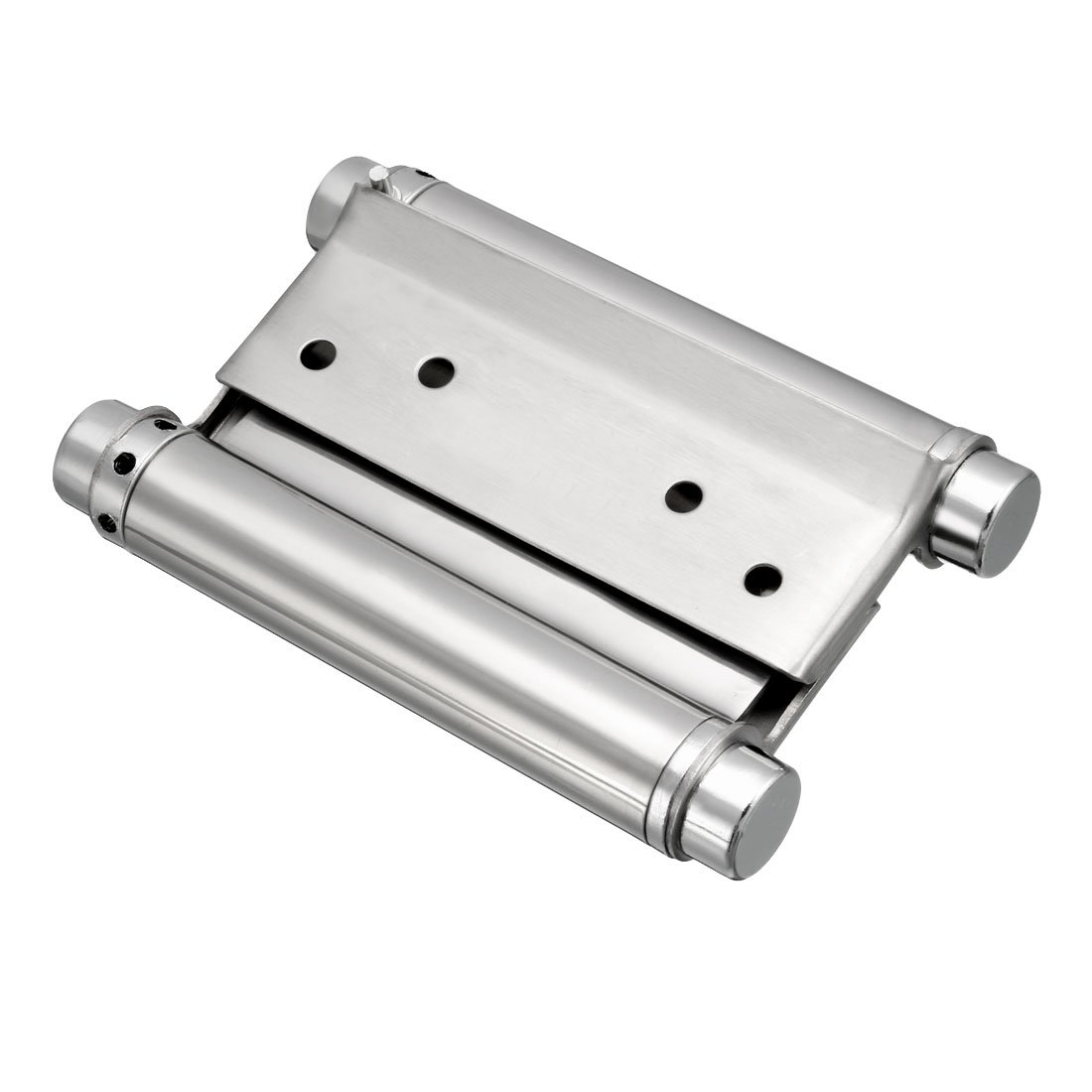 sourcing map Double Action Spring Hinge 4inch Stainless Steel Brushed Heavy Load Hinges with Adjustment 2 Pack