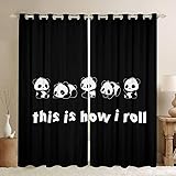 Kawaii Pandas Window Curtains Teens Adult