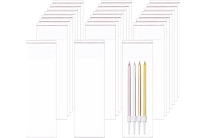 3x8" Long Resealable Cellophane Bags 300pcs Self Sealing Cello Bags Crystal Sealed Clear Bags 1 Mil for Jewelry Cookies Candy