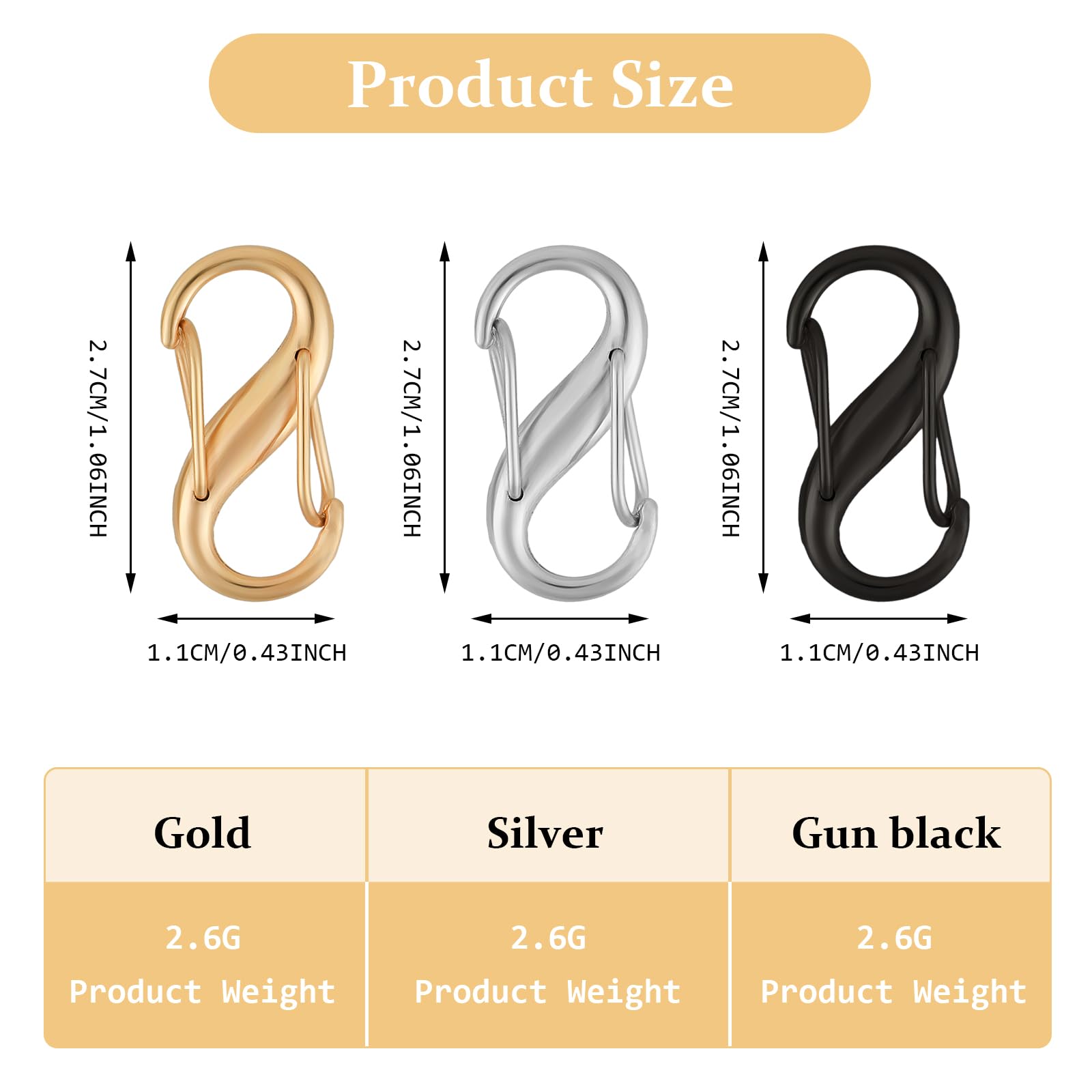 Ouligay 12 Piece Zipper Lock Clips, Backpack Locks Zipper, Replacement Zipper Pulls, Small Dual Opening Spring Clips, Anti-Theft S Small Carabiner Clips for Camping Fishing Traveling Outdoor Sports
